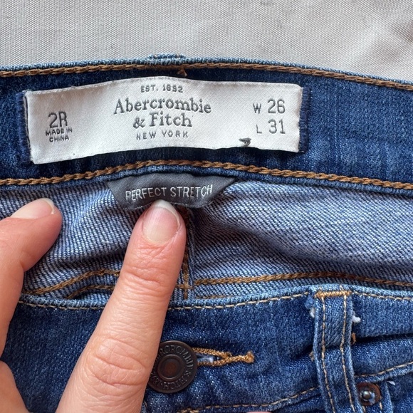 Abercrombie & Fitch . Blue Skinny Jeans Distressed Denim - Picture 8 of 8